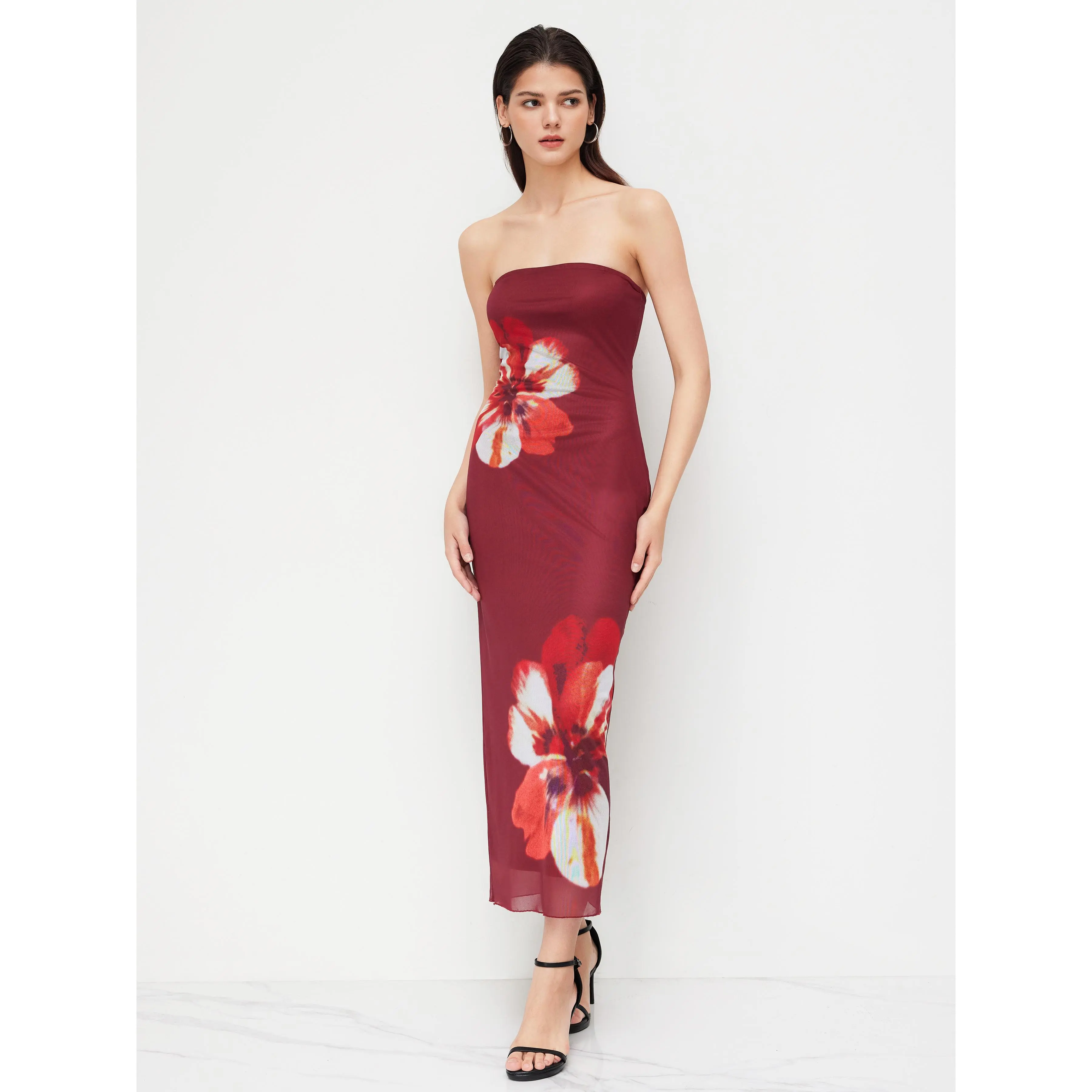 Cider Women's Strapless Floral Maxi Dress | Tube Top & Bodycon Silhouette with Sheer Hem Detail for Party Outfits, Nightclub & Vacation Elegance - TikTok Shop Cider Women's Strapless Floral Maxi Dress | Tube Top & Bodycon Silhouette with Sheer Hem Detail for Party Outfits, Nightclub & Vacation Elegance - TikTok Shop