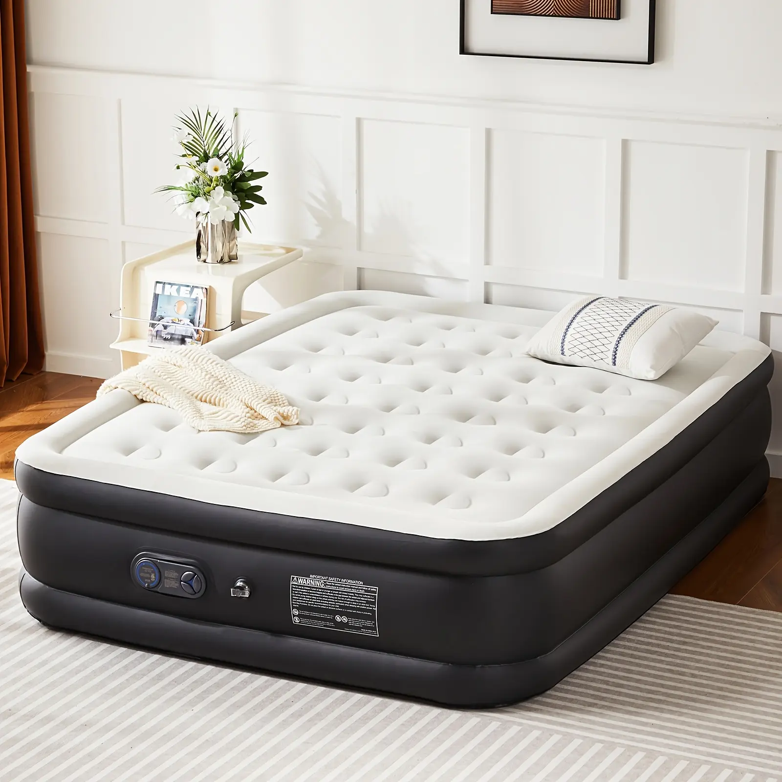 Outdoor Camping Air Mattress, Inflatable Mattresses, 16/18/22 Inch Thick, Adjustable Inflatable Mattress With High Capacity Built-In Pump And Non-Slip Bottom, Low Noise Surface, Maximum Load Capacity 660 Lbs. For Outdoor Camping And Yard