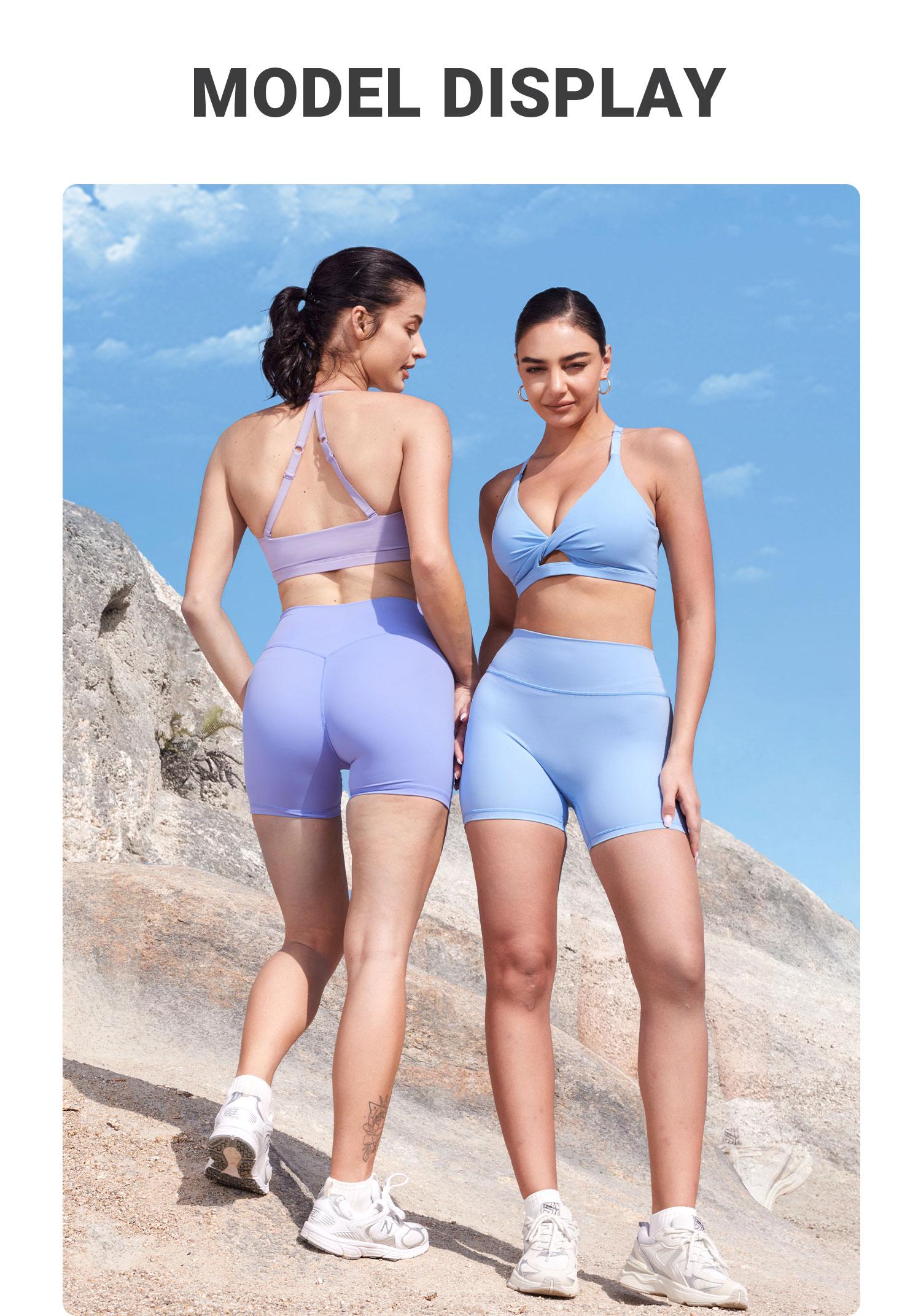 YEOREO Women's Biker Shorts 2.5" /4.5" No Front Seam Elysina High Waist Hidden Scrunch Workout Gym Yoga Running Shorts