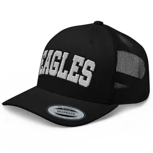 RIVEMUG NX Retro Eagles Embroidered Curved Bill Trucker Hat Mid Crown Adjustable Cap
