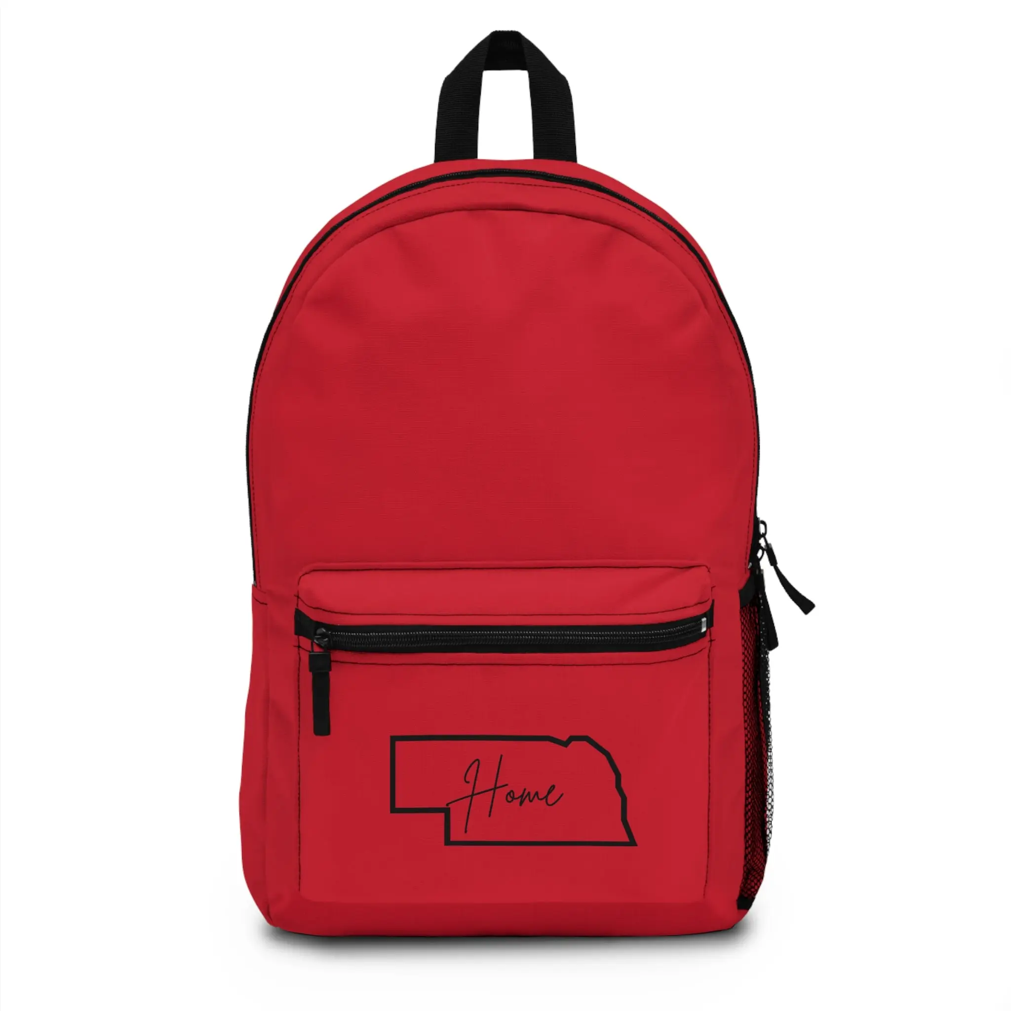 Nebraska Home Red Backpack | Perfect for Travel, School, or Everyday Use | Gift for Students, Travelers, State Pride