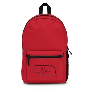 Nebraska Home Red Backpack | Perfect for Travel, School, or Everyday Use | Gift for Students, Travelers, State Pride