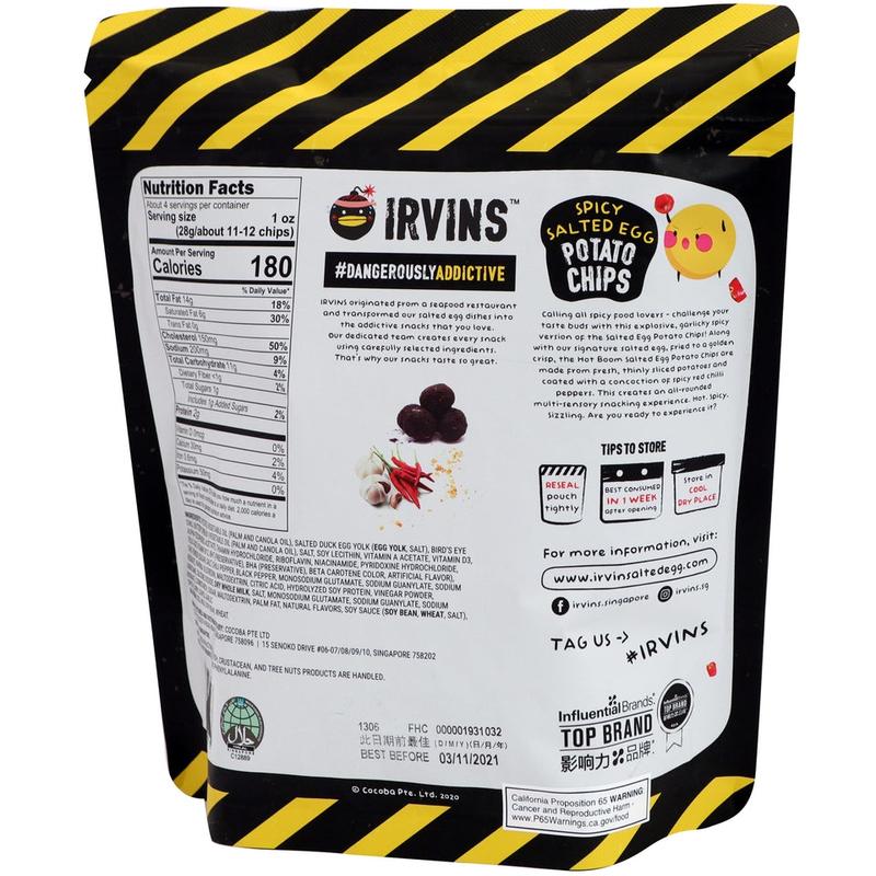 Irvins Salted Egg Snacks –Salmon Skin, Potato Chips Original & Potato Chips Hot Flavors