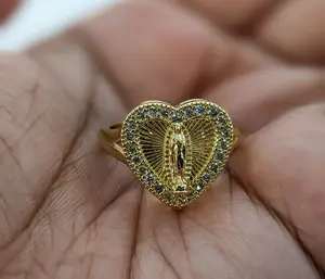 Plated Virgin Mary Heart Ring