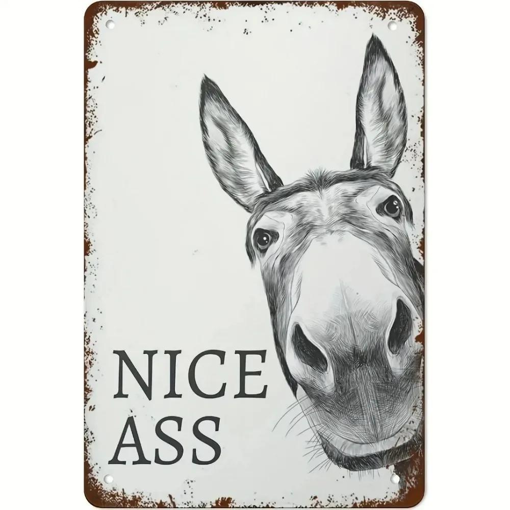 8x12inch Nice Ass Metal Iron Signs Warning Wall Decoration Plaque Vintage Art Poster Iron Painting for Man Cave Home Cafe Garden Club Bar