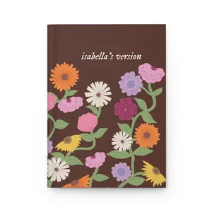 Custom "Your Name's Version" Acoustic Piano Flowers Personalized Hardcover Notebook