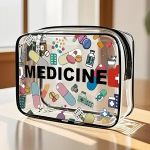 High-Quality PVC Zipper Makeup Bag for Women & Girls, Large Capacity Travel Organizer, Easy-Clean Tsa Certified Daily Use Pouch, Travel Cosmetic Bag, Makeup Storage Organizer, Makeup Containers, Beauty Bag, Cosmetic Travel Bags