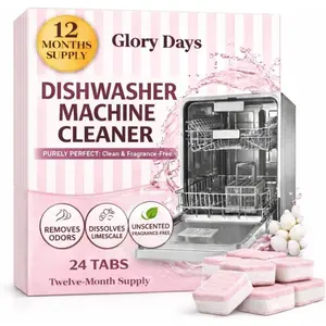 Dishwasher Cleaner And Deodorizer Tablets - 1 Year Supply Unscented Dishwasher Cleaning Tablets - Deep Cleaning Removes Limescale and Odors - Eco-friendly Dish Washer Machine Cleaner - Septic Safe