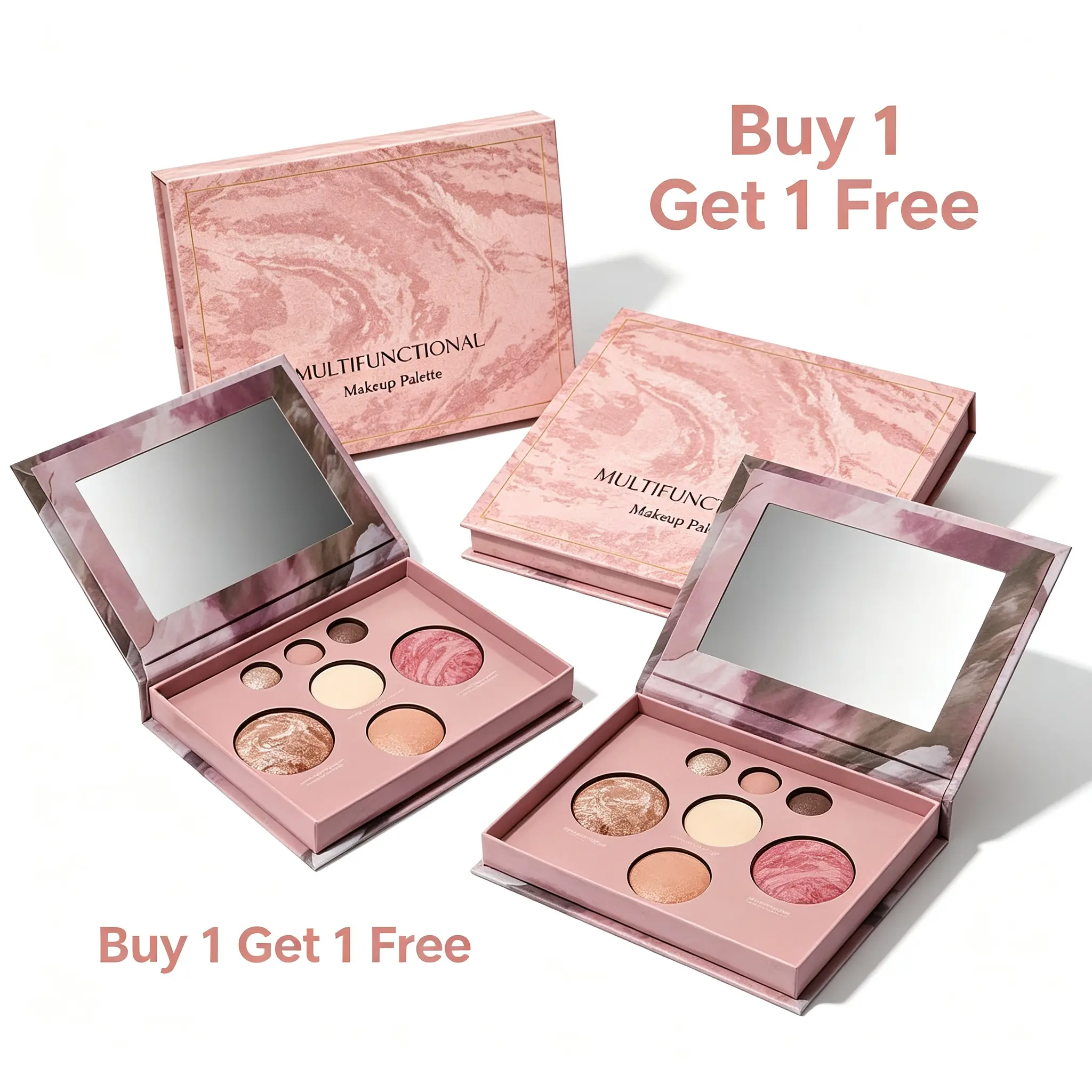 Zodiac Makeup Palette 2-Pack, Multi-Use Full Face Kit with Sparkly Eyeshadow, Cool-Tone Blush, Contour, & Highlighter for Fair to All Skin Types, Multi-Pack, Cosmetic, Beauty Bundle Kit