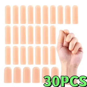 30PCS 2 Sizes Gel Finger Protectors Flexible Hand Bandage for Thumb Protection Easy to Adjust Finger Sleeves Healthcare Protective Box