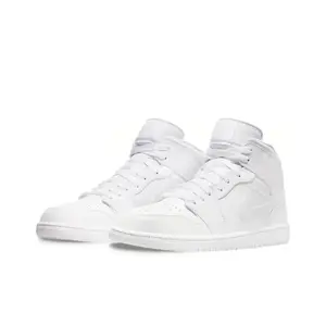 Jordan 1 Mid Triple White Men's 554724-136 New Sneaker