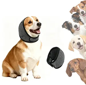 Dog Ear Muffs for Noise Protection, Elastic Waterproof Ear Protector, Stretching No Shake Head Wrap, Diving Fabric, Calming Hoodie Design, for Grooming, Swimming, Hematoma, Thunder