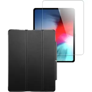 ESR Black Folio Case with Tempered Glass Screen - iPad Pro 12.9" (4th, 5th, and 6th Generation)