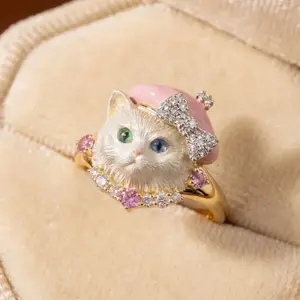 Engagement ring | Fashion accessories | Universal Jewelry Decoration | Women's accessories gifts | Diamond Rings | Cute and Fun Cat Women's Ring | Affordable Luxury Jewelry | Sister Gifts | Mothers day gift ideas | Copy heart copy bracelet