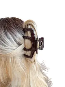 Elegant Boho Hair Claw Clip, 10.5cm Large Plastic Hair Accessory, Octopus Pumpkin Design, Simple Style, Perfect Gift for Women