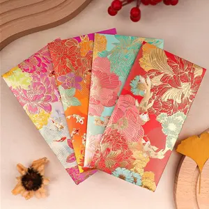 Chinese New Year Floral Lantern Design Envelopes, Multi-Color Festival Thank You Cards, Perfect for Weddings, Birthdays & Lunar New Year Gifts