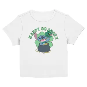 Junior's Lilo & Stitch Go Happy Go Lucky T-Shirt