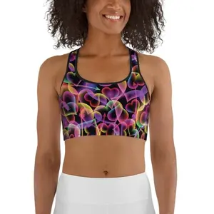 Neon Heart Sports Bra