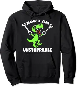 Now I Am Unstoppable T-Rex Dinosaur holding Claw Grabbers Pullover Hoodie - Josephroycos Shop 32B0BVSRBN9J