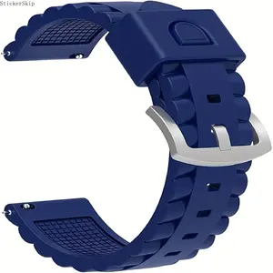 2026 Navy Blue Sport Silicone Watch Bands, 20mm 22mm 24mm Universal Replacement Straps, Soft Waterproof Breathable Wristband Compatible with Samsung Galaxy, Garmin, Huawei Smart Watch, Stylish Outdoor Fitness Accessory for Men Women