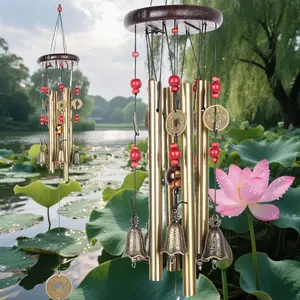Luxurious Large Decorative Metal Multi-Tube Wind Chimes, Rich Harmonious Tones for Relaxation & Meditation, Durable Outdoor Decor for Garden, Patio, Backyard