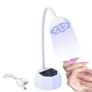 360° Bendable Wireless Lotus UV/LED Manicure Nail Lamp – Rechargeable Desktop Gel Polish Curing Light with 9 LED Beads, Smart Sensor, Touch Control, Fast-Drying & No Harm to Skin/Eyes, Mini Portable Nail Dryer for Salon & Home Use, Nail Care