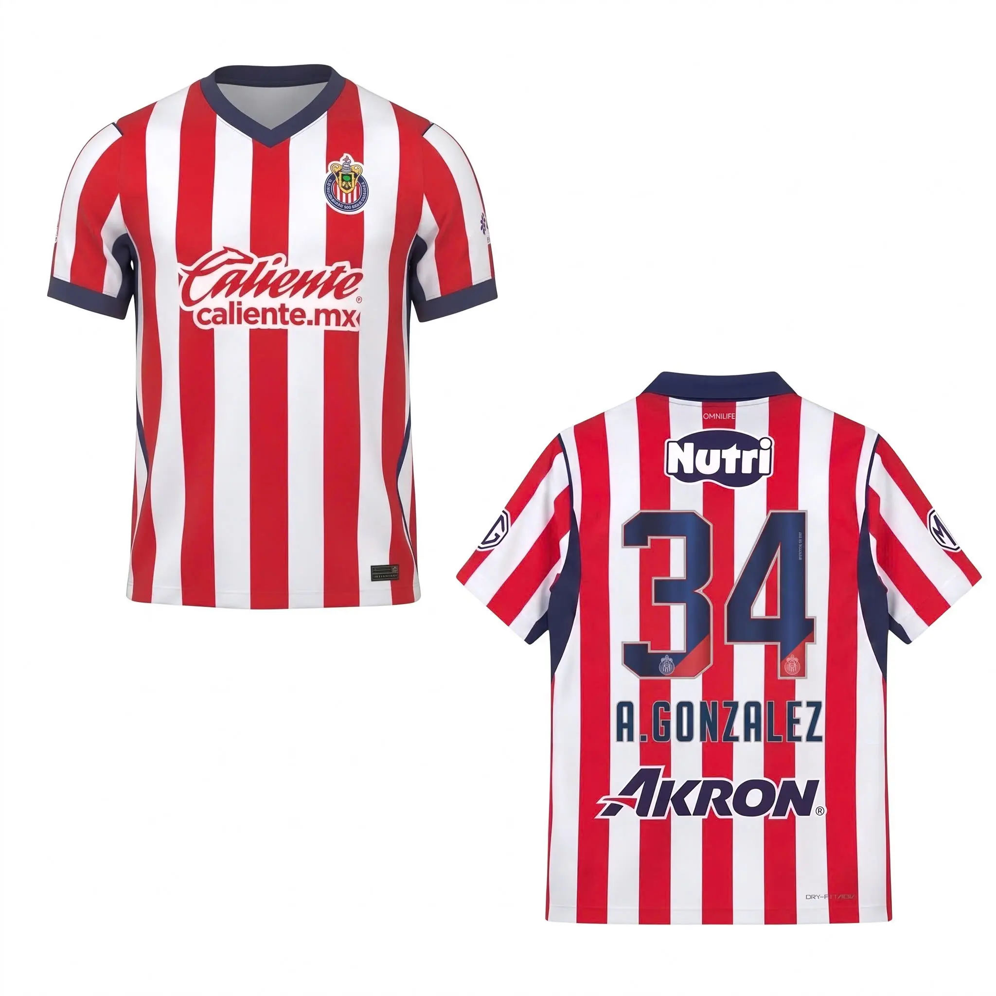 Chivas CD Guadalajara 2026-2027 Mexico Men's Home Blue Short-Sleeve Soccer Jersey, Fan Edition Match Day Apparel for Men and Women