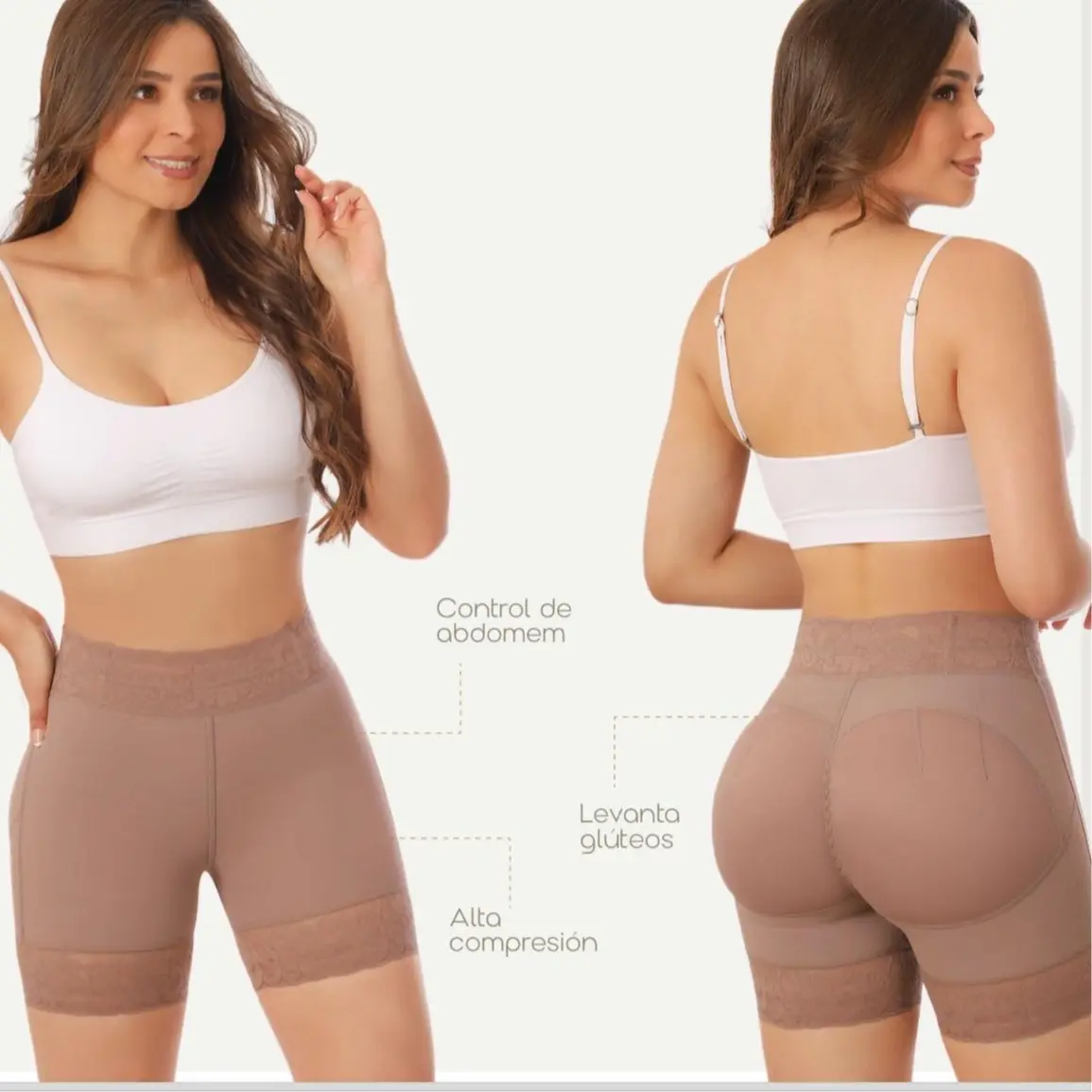 Short Faja Super Corta sin costuras mocha