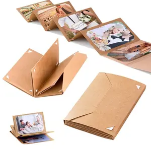 1book6-inch photo postcard storage album, accordion-style DIY folding photo album, card-folded booklet with card sleeves, insertable keepsake album, graduation ceremony gift, journal, photo storage collection, Scrapbook album, suitable for weddings