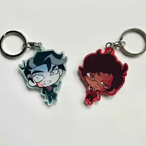 Murdermedia - Radiostatic Alastor x Vox Matching Keychains, Unique Keychains for Personal Style, Cute Keychains for Bags and Keys, Durable, Lightweight and Perfect for Personal Style, Collecting and Gifting