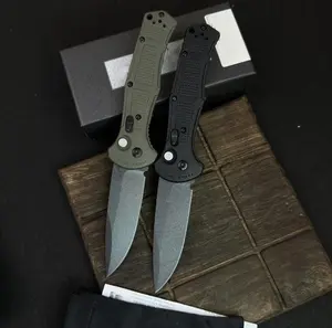 Button Lock Folding Knife D2 Steel Blade EDC Pocket Tool, Non-Slip Grip for Camping Fishing Outdoor Survival