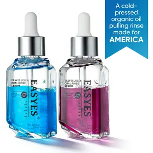 Easyes Mouthwash Set – Blue Day & Pink Night, Natural Mouthwash Total Care Mint Extract Get Rid of Bad Breath Whitening Mouthwash Confidence Boost Sleek Design Highly Portable 50ml
