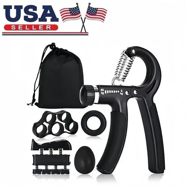 Hand Grip Strengthener Forearm Power Trainer Kit - 5 Pack Adjustable Resistance Grip Enhancer