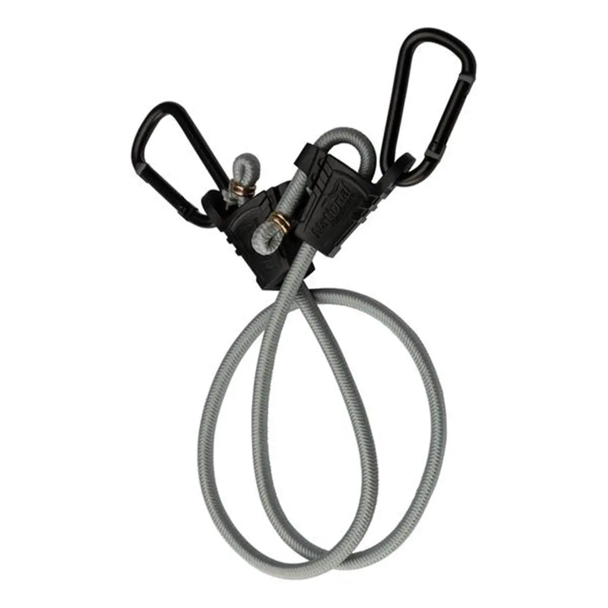 212 MAIN Adjustable Bungee Cord with Carabiner Hooks - 9-60 in, Gray, UV-Protective, Flexible, Pack of 2