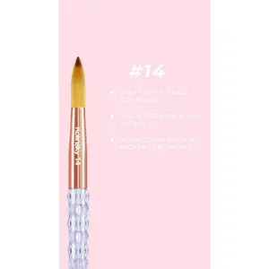 Kiara Sky Clear Crystal 100% Kolinsky Acrylic Nail Brush #14