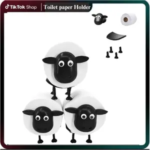 3-Pack Sheep Toilet Paper Roll Holder Set, OPP Packaging - Cute Bathroom Organizer with Adorable Design