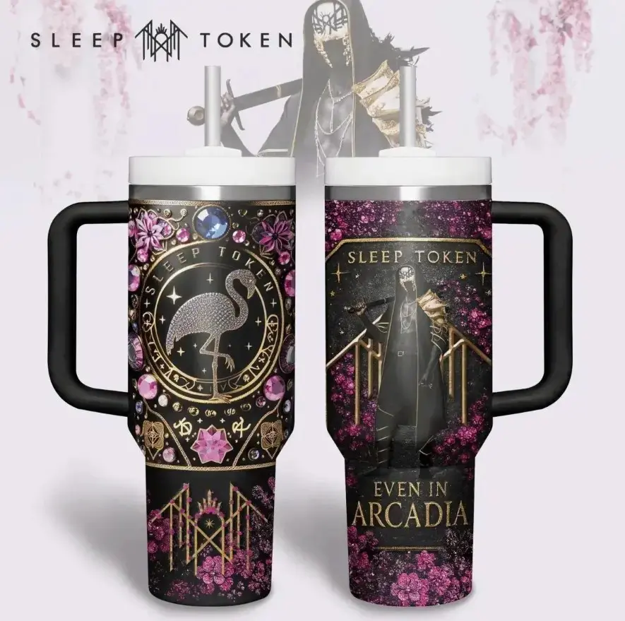Even In Arcadia 40oz Tumbler ,Sleep Sleep Token Music Tumbler 40, Sleep  Tumbler With Handle,  40oz Tumbler With Handle – Dark Rock Fan Cup