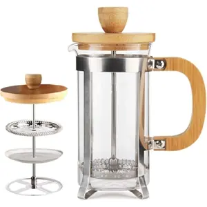 ZPlantMagic Bamboo Glass French Press- Free Shipping