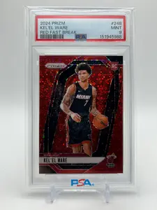 2024-25 Panini Prizm Kel'El Ware Red Fast Break Prizm Rookie /100 PSA 9 Mint