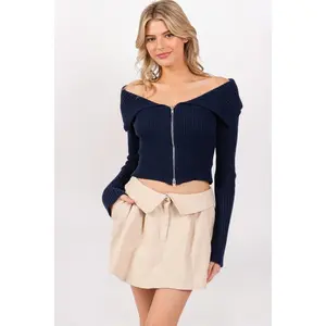 FOLDOVER WAIST MINI SKIRT