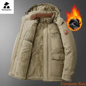 New Winter Jacket Men's high quality Thick Fleece Cold-proof Detachable Hooded Parkas Casual Ski Hunting Windproof Padded Coat