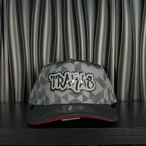 Trakas Plate SnapBack Hat-Grey Camo/Red visor