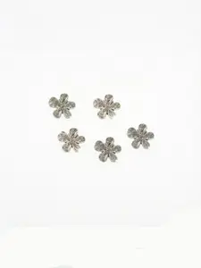 Bling Silver Flower Car Air Freshener Clips - 5pcs Rhinestone Vent Clip Diffuser Set