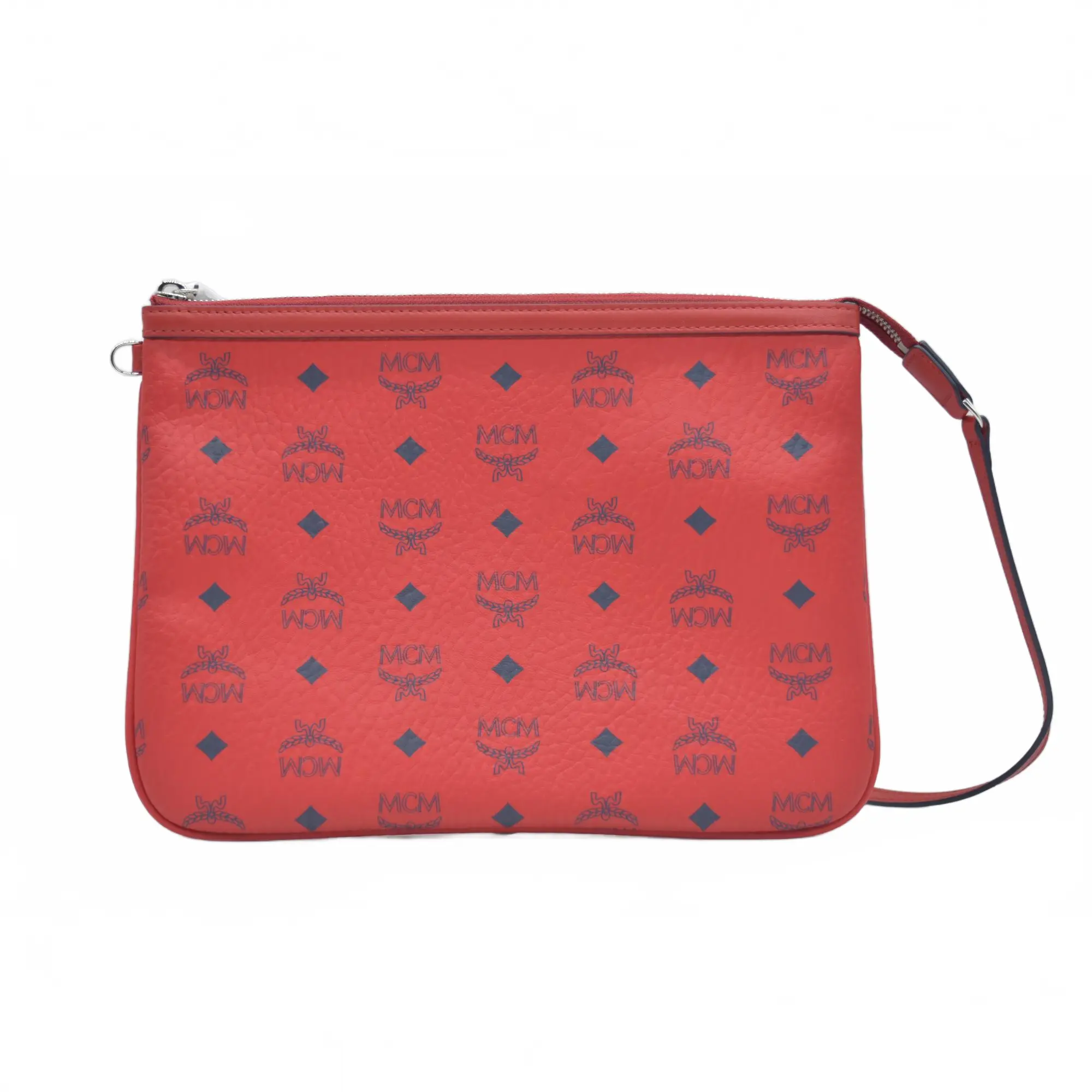 Pre-owned MCM canvas Shoulder Bags NEW $550 Visetos Shoulder Pouch Red