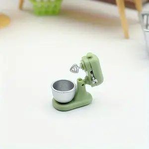 1 Mini Blender, 1/12 Scale Miniature Kitchen Accessories — Plastic & Acrylic Blender, Coffee Machine, Refrigerator, and More — Non-Electric, Featherless Tabletop Decor for Christmas, New Year, Ramadan, and Various Holiday Scenes.