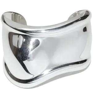 Pre-owned Tiffany & Co. Sterling Silver 925 (Ag925) Small Leather Goods Bone Cuff Silver Bracelet