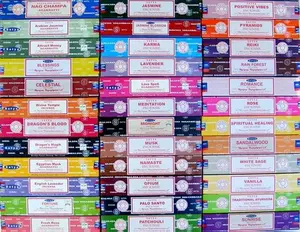 Satya Premium Mix Assorted Incense Sticks Set of 12 Pack | for Meditation, Aromatherapy, Healing, Yoga, Positivity and Relaxation | 180 Sticks (12Packs X 15Sticks)