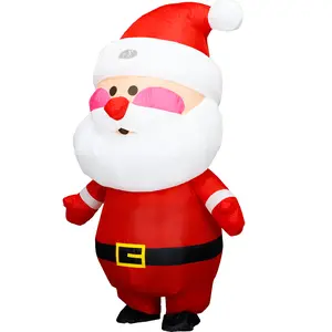 Christmas Inflatable Costume Polyester, Unisex Adult Size 155-190cm, with Fan & Battery Box, No Batteries Included, Christmas Cosplay Party Use