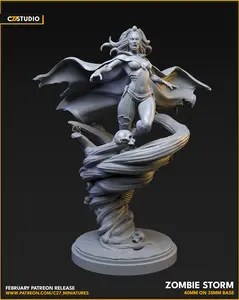 Zombie Storm 40mm Character Figure - MCP Proxy, 3D-Printed Resin Collectible, Home Room Decorations Figurine, 3D-Printed Resin Miniatures