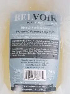 Dish & Surface Foaming Soap Unscented, fragrance free, natural liquid soap refill pouch